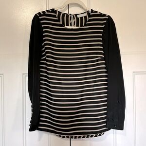 New York & Company 
Tan and black striped long sleeve top